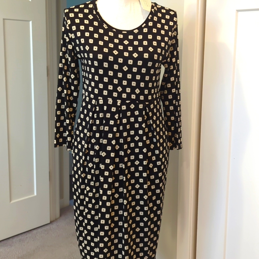 Masai Norma Dress Fitted Black/Ivory  M nwt